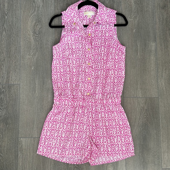 Michael Kors pink printed mini romper playsuit Small - Picture 1 of 12